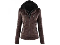 2026 chaqueta de Cuero Pu para Mujer Biker Moto Chaqueta Corta Blazer Plus Size Wrh S Café