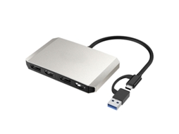 Yizhood Docking Station USB 3.0/USB C para Displayport/Dual HDMI Adaptador de vídeo 5K60HZ Branco