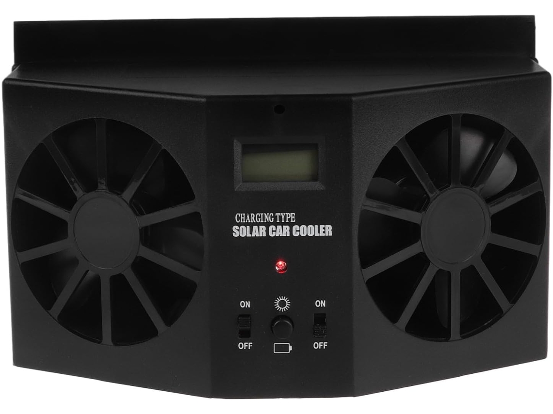 Ventilador Solar Preto Em Abs Para Janela De Carro, Peça Para Veículo