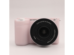 Capa para Sony Zve10m2 Capa de Silicone com Textura de Lichia para Câmera CUICH (rosa Claro)
