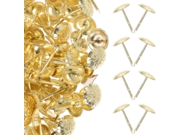 300 Tachas Decorativas Redondas Para Estofamento, Banhadas A Ouro