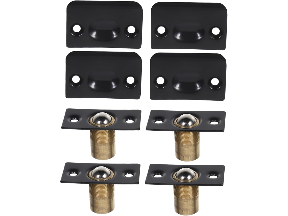 Fecho De Esfera Ajustável Em Aço Inoxidável Com Placa Impacto, Conjunto De 4 Peças, Trava Silenciosa Portas