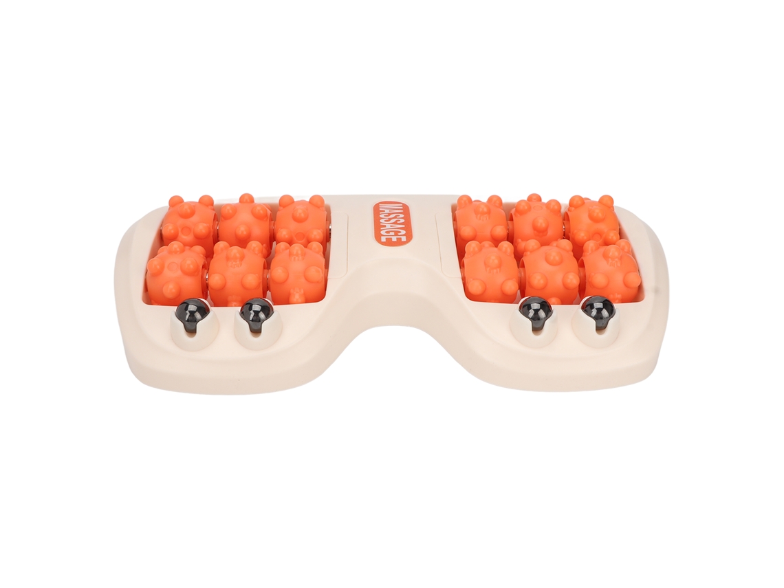 Massageador De Pés Duplo Com Rolo Para Alívio Da Fascite Plantar, Acupressão, Ferramenta De Massagem De Relaxamento Profundo, Laranja