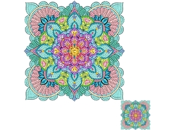 Ímã De Geladeira Mandala Diamante – Quadrado Camada Dupla Com Rotação 360°, Kit De Artesanato Com Gema 5d 20x 20cm Base