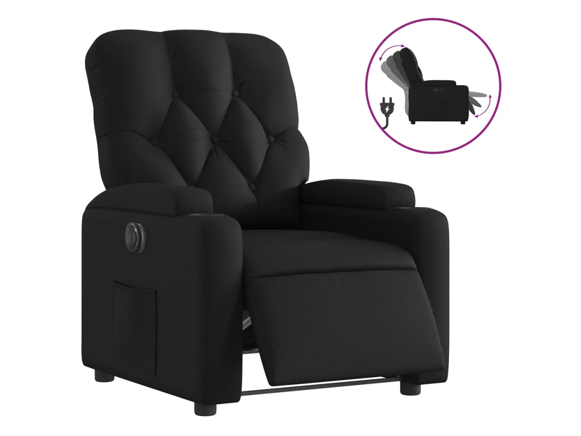 Electric Recliner Chair, Electric Recliner Chairs Vidaxl Preto Couro Artificial