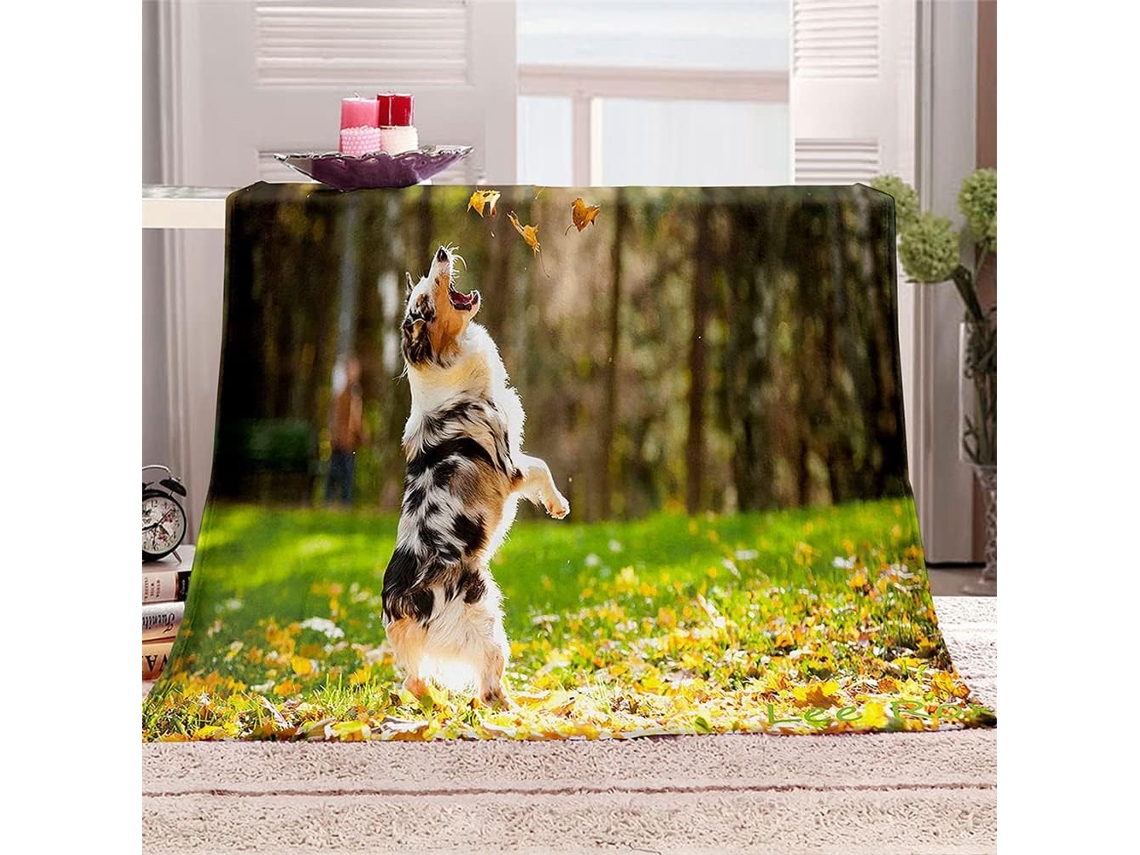Manta de Flanela Fansu Estampa 3d Cachorro Colcha Microfibra Macia e Fofa para o Inverno Ideal Cama Ou Sofá Ad