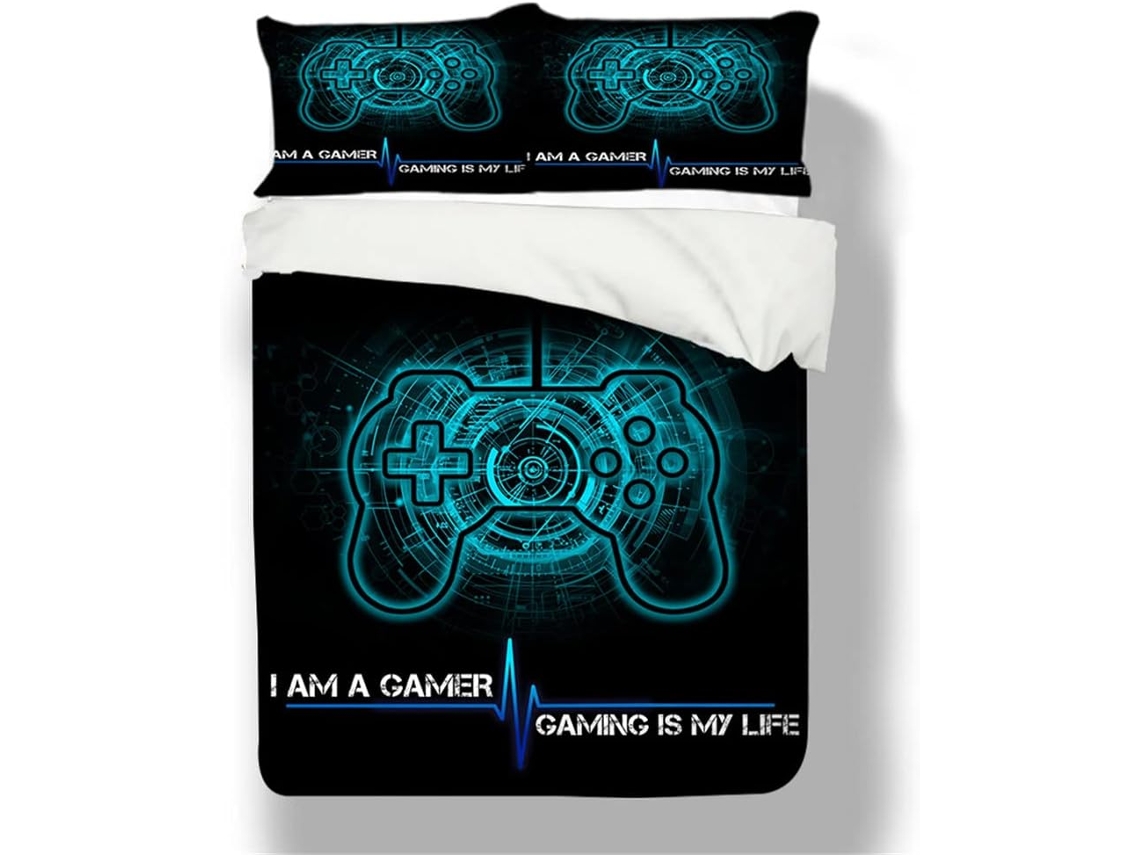 Capa de Edredom com Estampa Gamepad em MICROFIBRA 135x200cm MAISON EXCLUSIVE