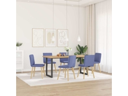 Vidaxl Cadeiras De Jantar 6 Pcs Jeans Tecido Azul