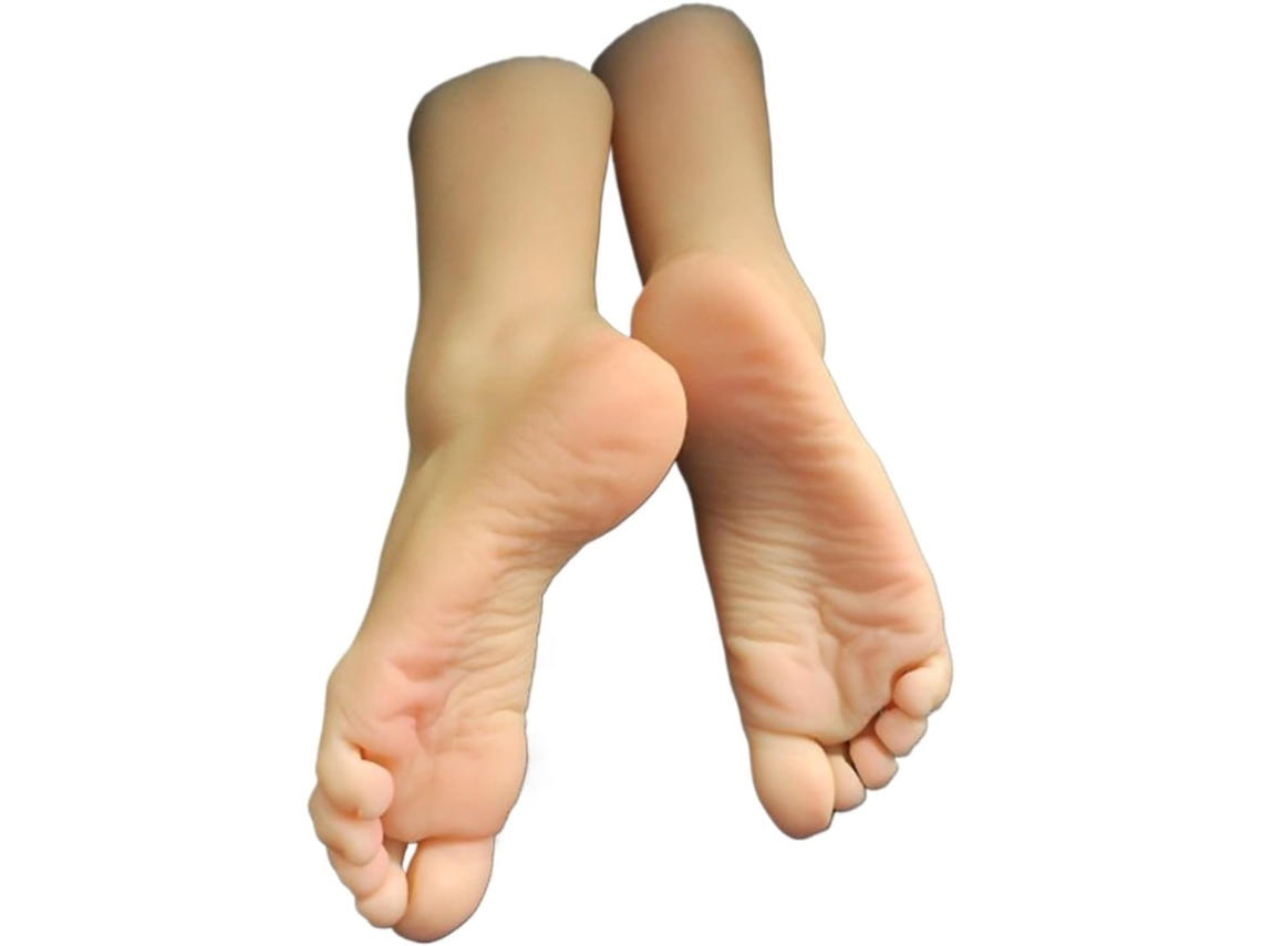Meias de Manequim Feminino de Silicone, Modelo de Pé, Rugas, Dedos, Unhas Postiças, Escala 1:1, 3815 SFUSHOS (trigo)