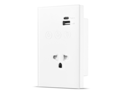 Interruptor Inteligente de Luz Primerox Wifi 2.4ghz Touch com Tomada Type c Controle App Voz 2 Vias