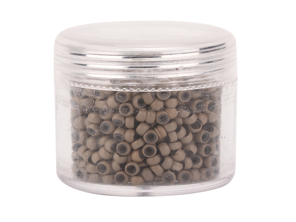 1000 Peças Anéis E Pérolas De Silicone Para Extensões De Cabelo 3mm X 2mm (marrom Claro)