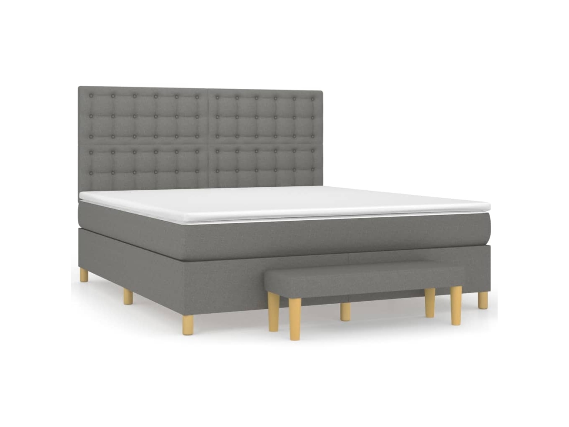 Box Spring Bed, Box Spring Beds Vidaxl Cinzeto Tecido (160 X 200 Cm)