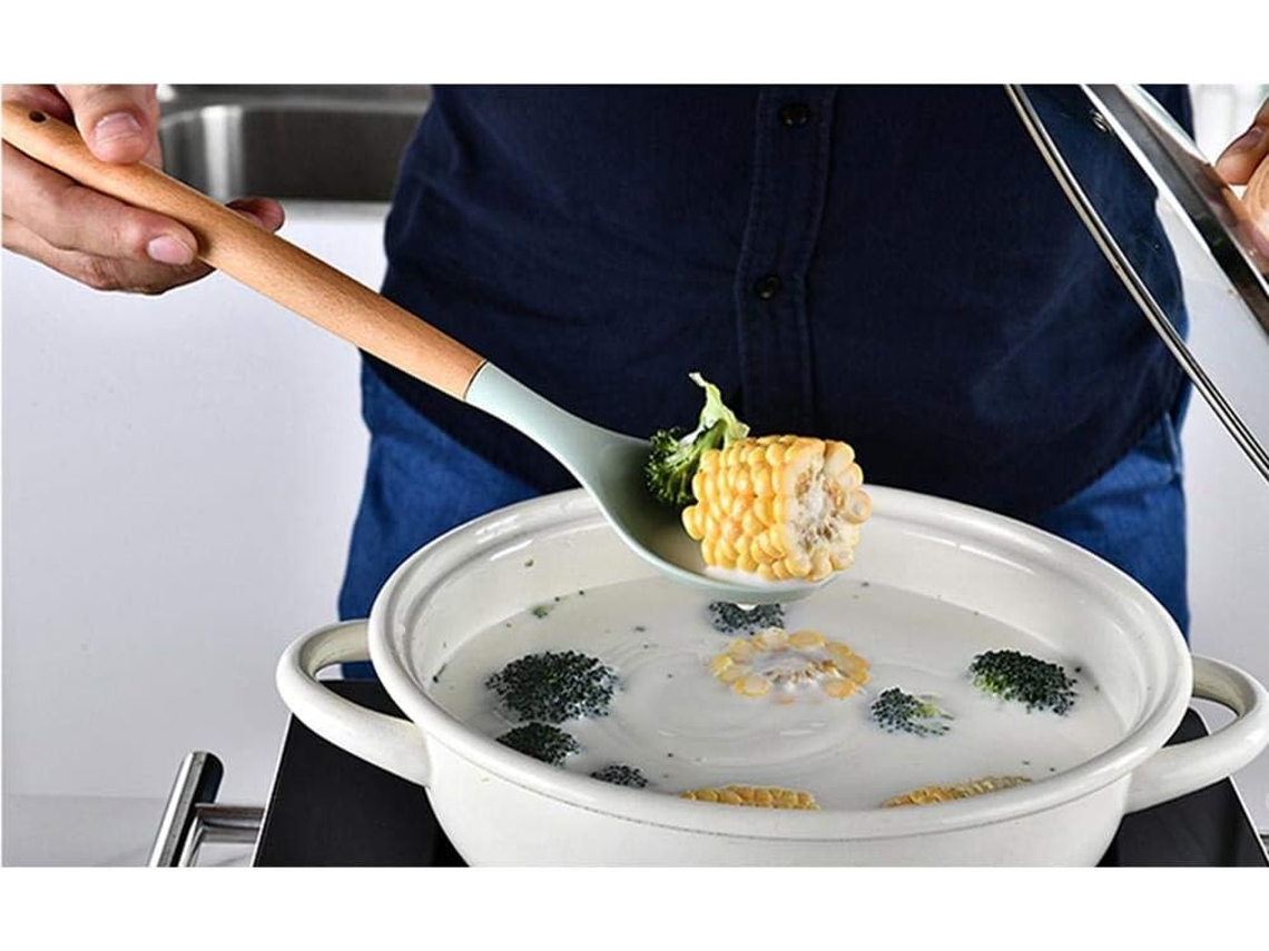 Colher De Silicone Sungooyue Para Culinária, Colher De Silicone Qualidade Alimentar, 32cm 12, 6 Polegadas Para Assar