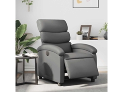 Vidaxl Poltrona Reclinável Elétrica Couro Artificial Cinzento