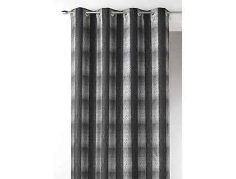 HOME MAISON 09349-8-Al Cortinas Jacquard com Ilhós Redondos Cinza/Prata 140 X 260 Cm