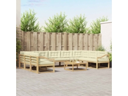 Vidaxl Conjunto De Sofás Para Exterior 10 Unid. Branco E Creme