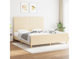 Vidaxl Estrutura de Cama Sem Colchão 180x200 Cm Tecido Cor Creme