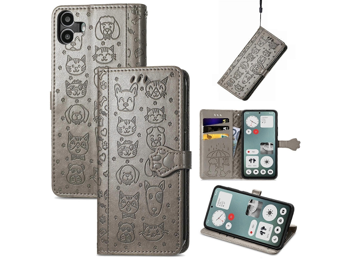 Capa De Celular Em Couro Com Estampa De Gato E Cachorro Para Celular, Da Marca Nothing Cmf Phone 1.