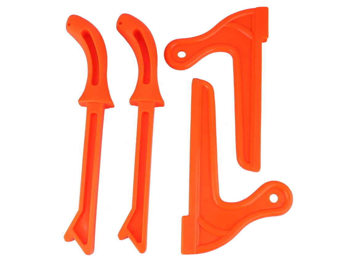 Conjunto de 4 empurradores de segurança de plástico para trabalhos em madeira, ferramenta de proteção para serra manual (laranja)