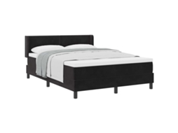 Cama Box com Cabeceira Manual Preto 200x160cm veludo MAISON EXCLUSIVE