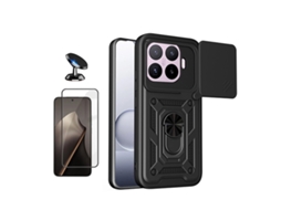 Kit Vidro Capa Magnetic Slide Window Suporte Magnético Phonecare Para Xiaomi 17t 5g - Preto