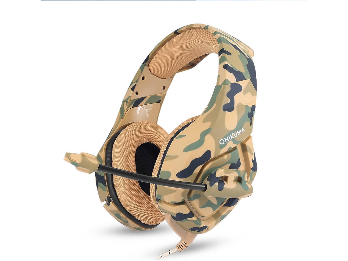 Auscultadores Gaming ONIKUMA V3893Cy (On Ear - Amarelo Camuflagem)