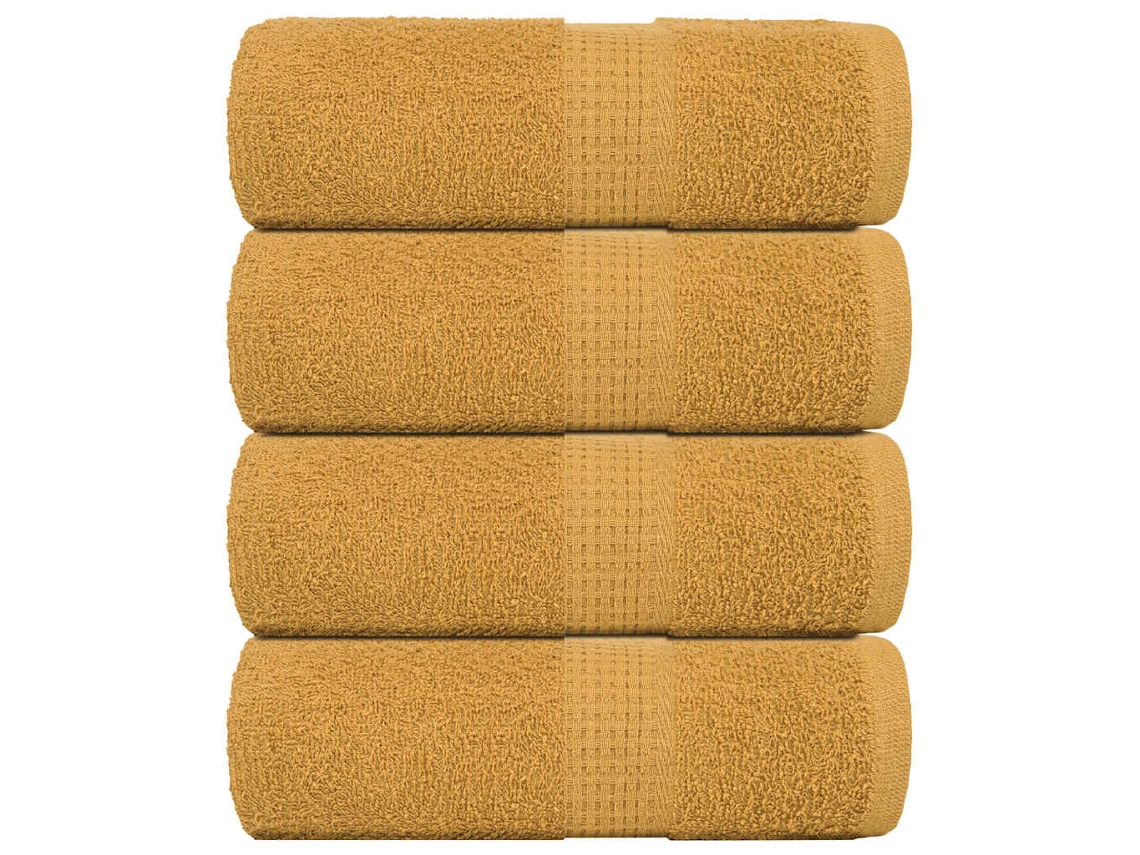 Vidaxl Toalhas De Bidé Frogn 4 Pcs 30x50 Cm 360 G/m² Ouro
