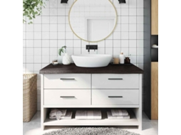 Vidaxl Bancada P/ Wc 100x60x(2-6)cm Madeira Tratada Maciça Castanho