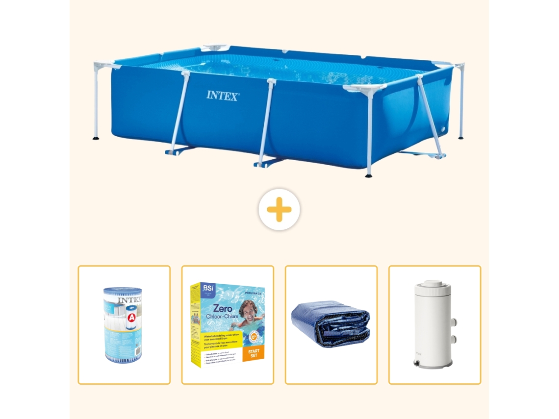 Intex Piscina Com Estrutura Retangular - 300x200x75 Cm - 5-peças S65