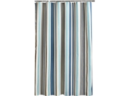 Cortina de chuveiro 200x200 cm em poliéster, antimofo, antibacteriana e repelente à água, com ilhós metálicos e borda com peso.