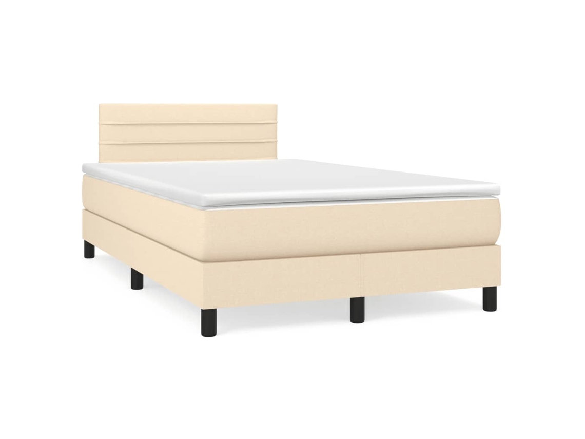 Vidaxl Cama Boxspring Com Colchão 120x190 Cm Tecido Cor Creme