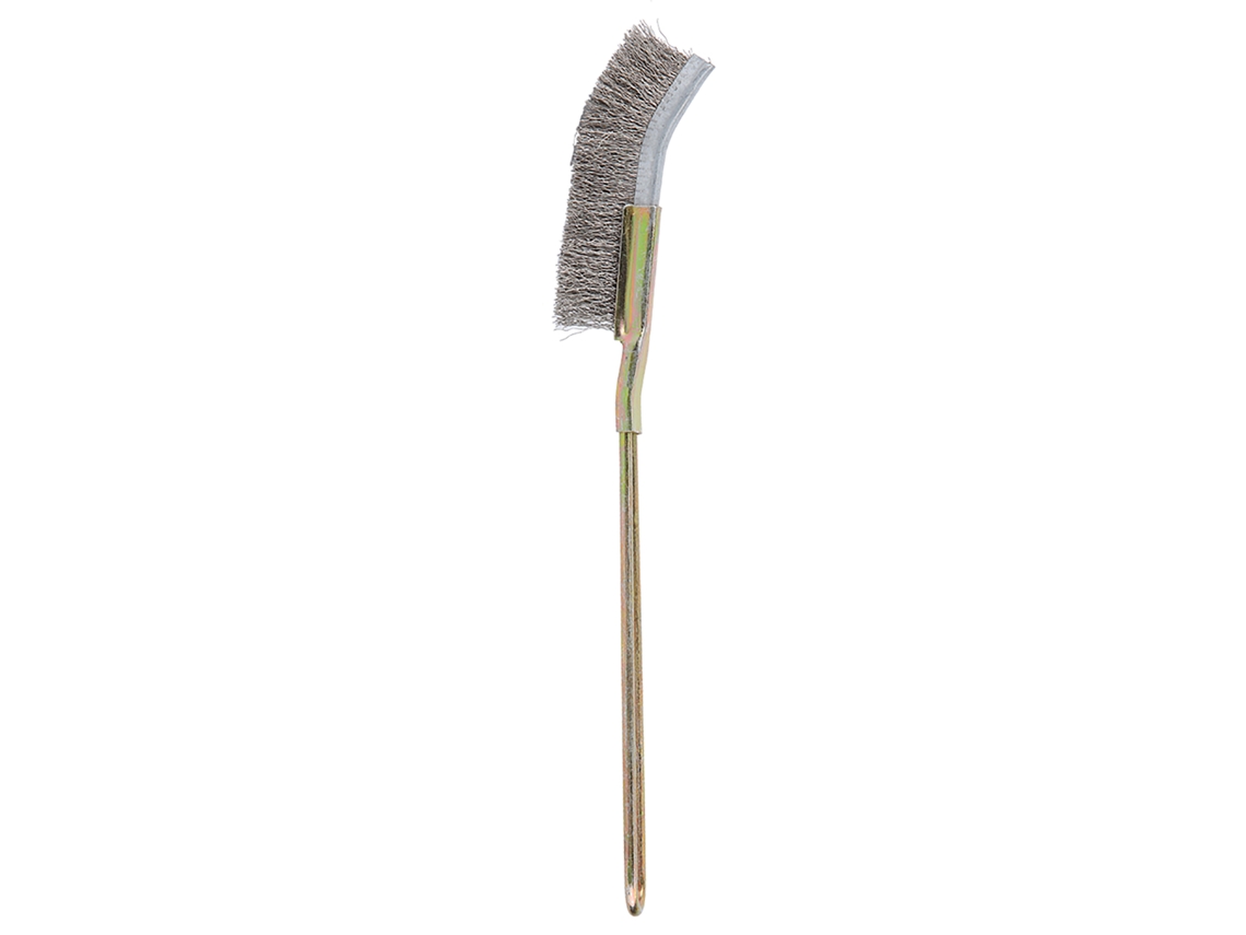 Pincel Bonsai Aço Cabeça Curva Longa Limpeza Jardim