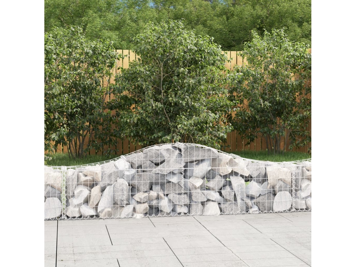 Vidaxl Cestos Gabião Arqueados 13pcs 200x30x40/60 Cm Ferro Galvanizado