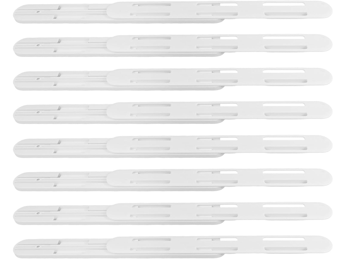 Conjunto De 8 Corrediças Adesivas Brancas Em Abs Para Gavetas, 25cm 10 Polegadas De Comprimento