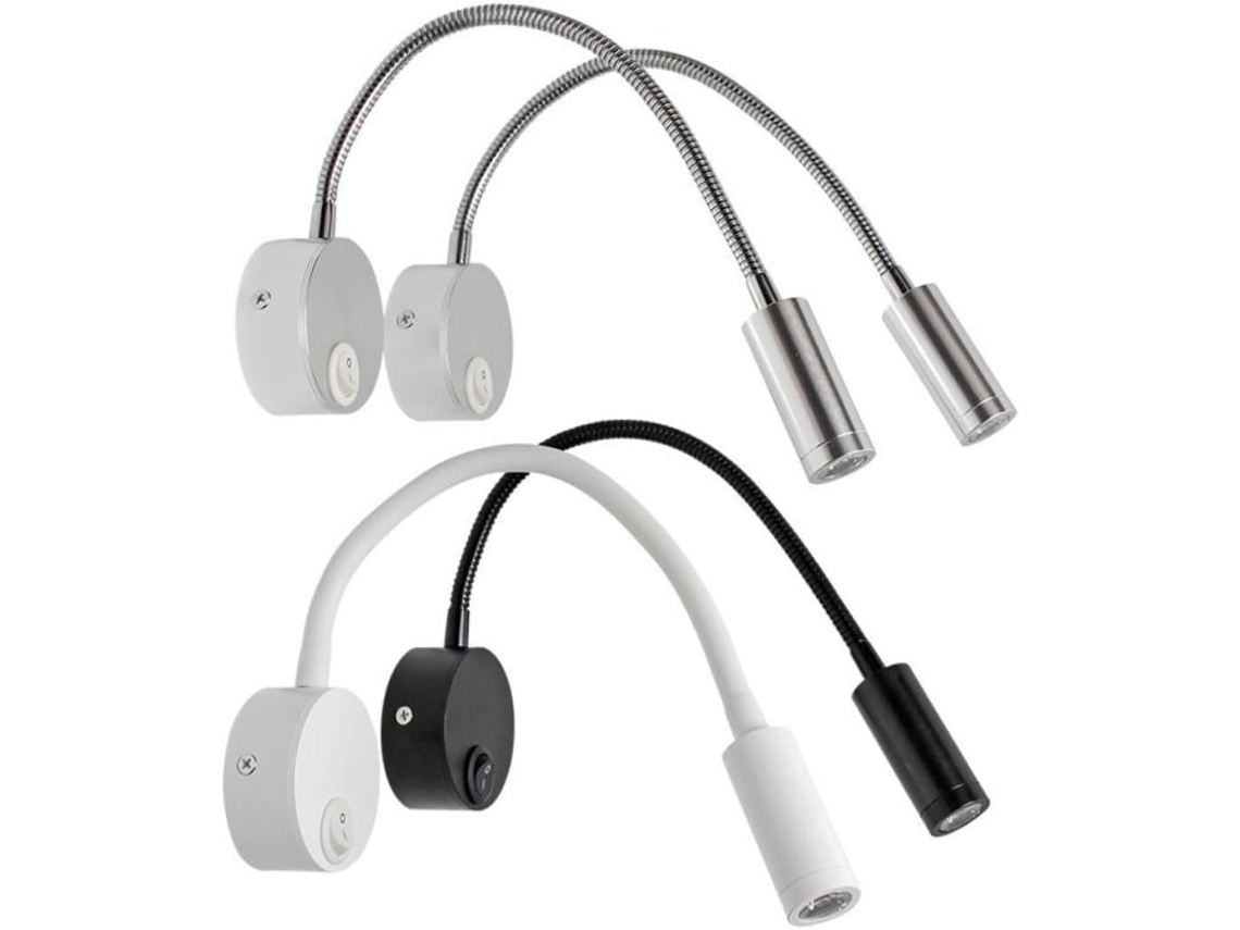Luminária De Leitura Parede Led Flexível, Proteção Para Os Olhos, Luminária De Cabeceira Portátil Para Quarto Adulto