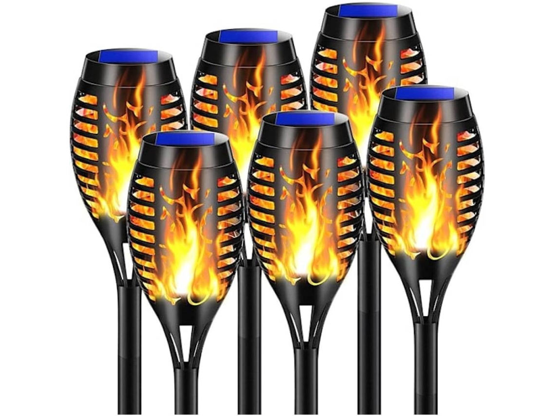 KIT com 6 LUMINÁRIAS SOLARES para exteriores com iluminação LED AQUAFORGE