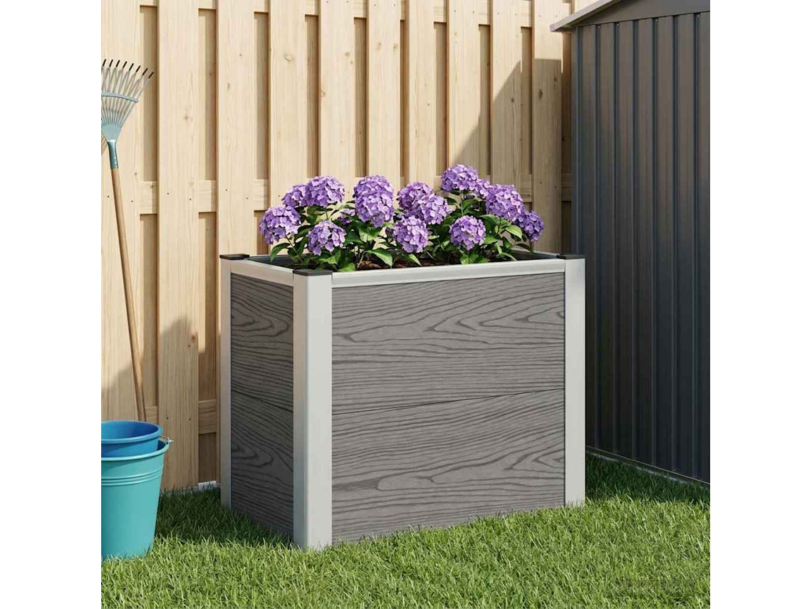 Vidaxl Canteiro De Jardim Elevado Cinzento 50 X 30 X 42 Cm