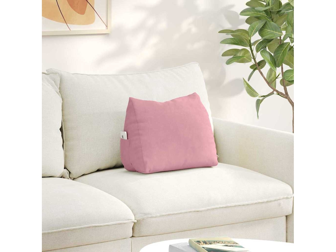 Vidaxl Travesseiro Para Costas Rosa 45 X 20 X 35 Cm