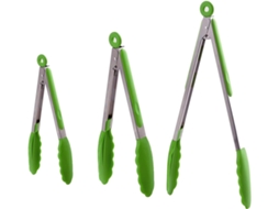 Pinça De Cozinha Com Pontas Silicone, Resistente Ao Calor Até 600 Graus, Pinça De Aço Inoxidável Com Trava, Verde Grama