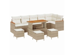 Maison Exclusive - Conjunto De Sofá De Jardim 10 Pcs Bege Rattan Sintético