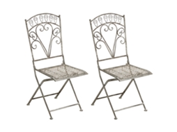 Conjunto De 2 Cadeiras De Jardim Beliani Nurra De Ferro Cinzento 42x47x92