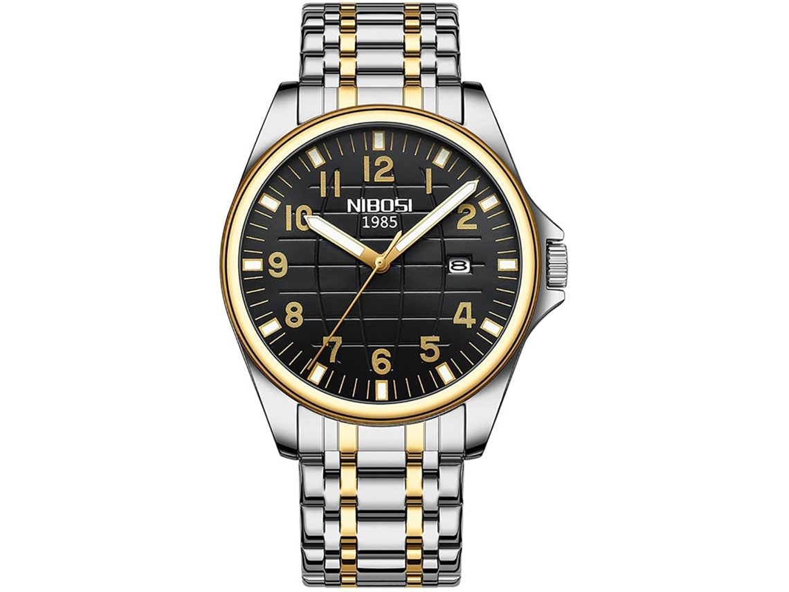 Lurelia Relógio Masculino, Data/calendário, Luminoso, 41 Mm, 230 Mm, Aço Inoxidável, Abs, Prata E Preto