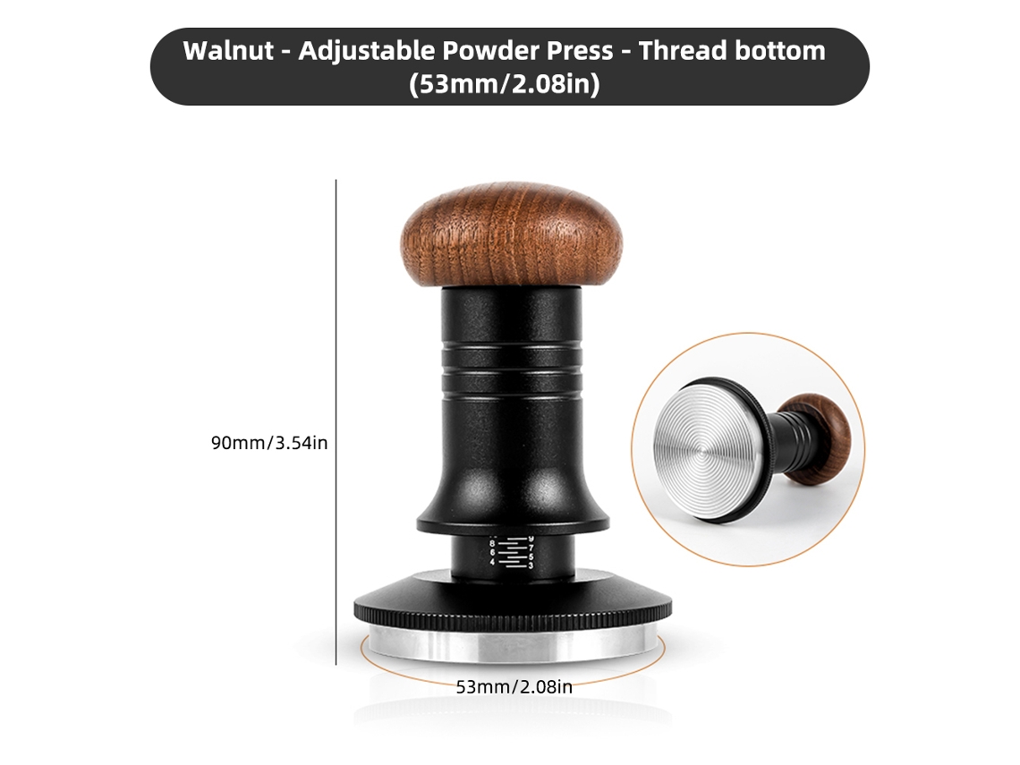 Prensa de Café Expresso 53mm com Mola 30lbs, Base de Aço Inoxidável 304
