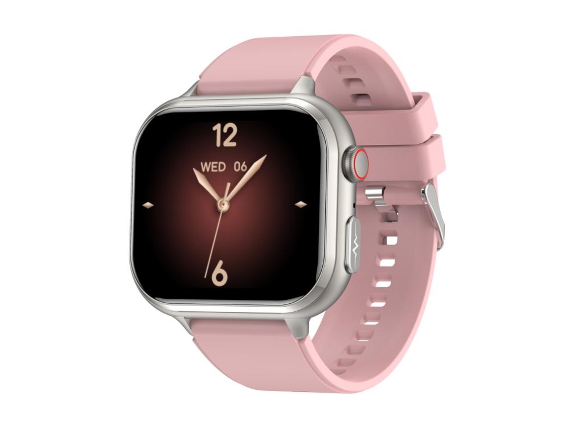 (rosa) Smartwatch Com Tela Horizontal De 1,91 Polegadas, Pulseira De Silicone E Suporte Para Ecg.