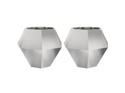 Conjunto 2 Vaso De Exterior Vidaxl Prateado Aço (100 X 100 X 80 Cm)