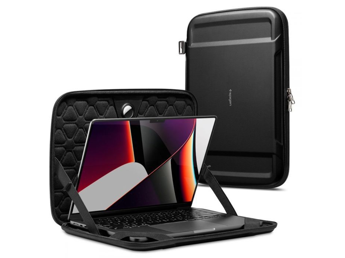 Capa protetora resistente Spigen (Max) para MacBook, Acer, HP, Lenovo e Dell (15-16 polegadas / 375 x 268 x 28 mm) - Preta