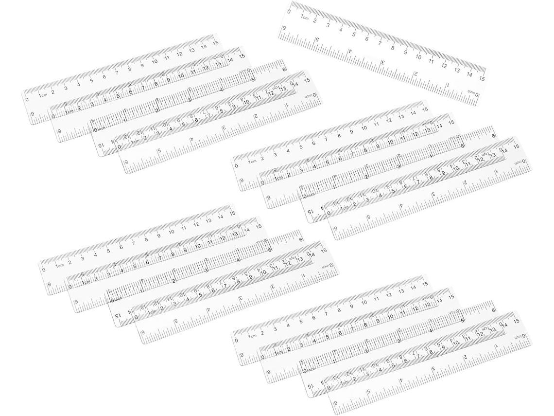 Réguas Retas Hemobllo, Ferramenta Portátil, Escala De Plástico Transparente, 25 Peças, Para Desenho E Medição Precisa