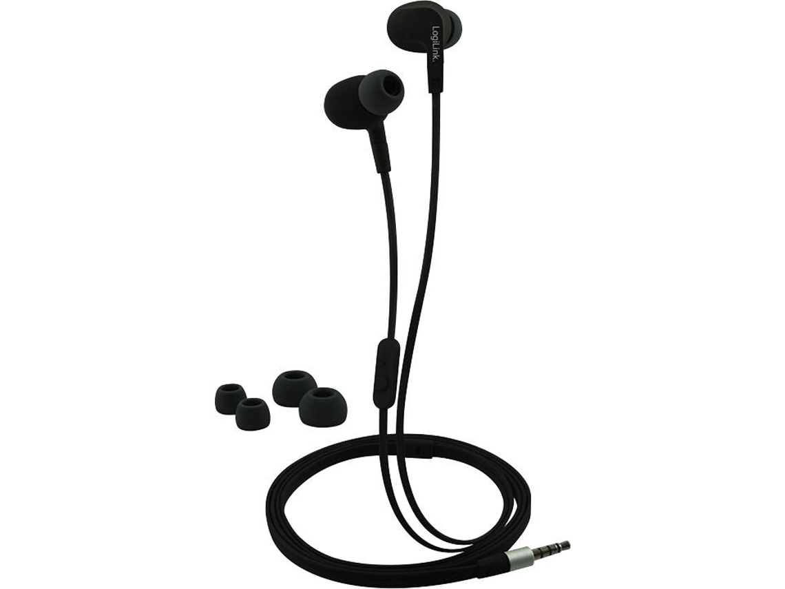 Auriculares com Fio LOGILINK HS0042 (In Ear - Microfone - Preto)