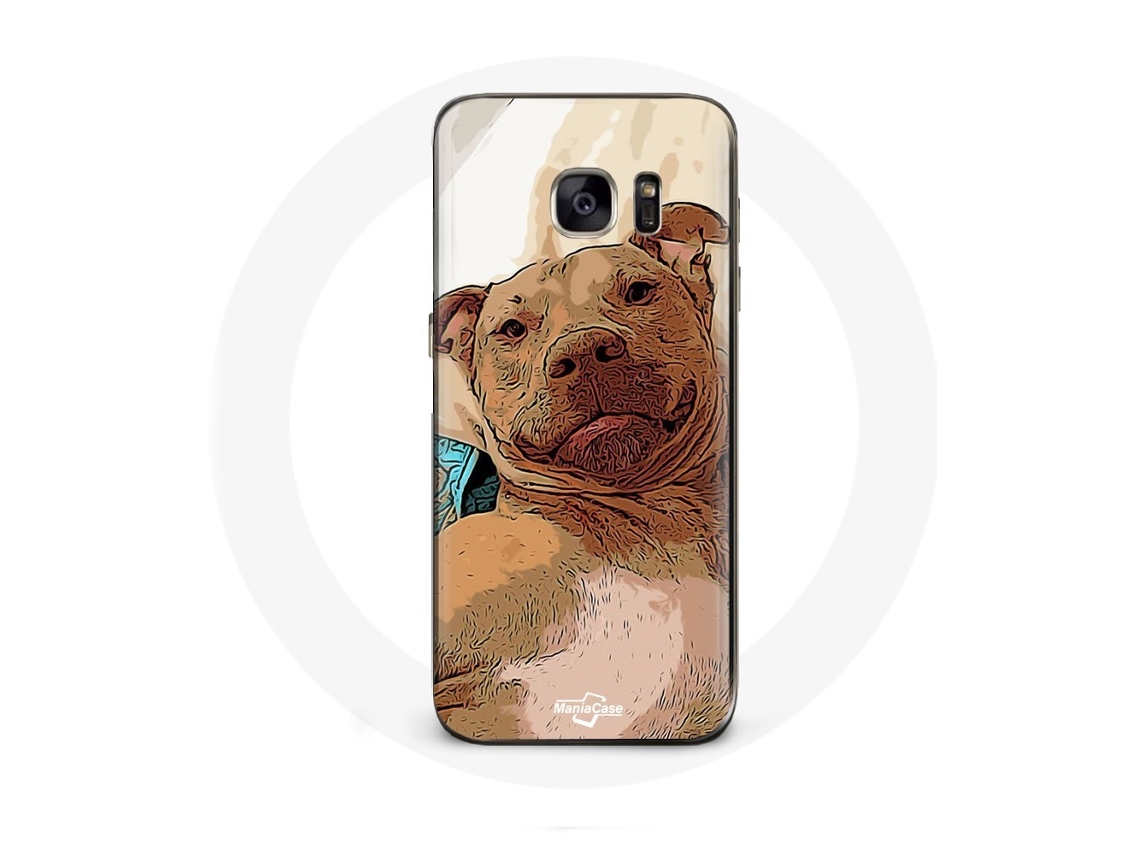 Capa para Samsung galaxy S6 edge American Pit Bull Terrier castanho