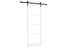 Conjunto 1 Porta Deslizante Vidaxl Branco Madeira De Pinho Maciça (83 X 211 Cm)